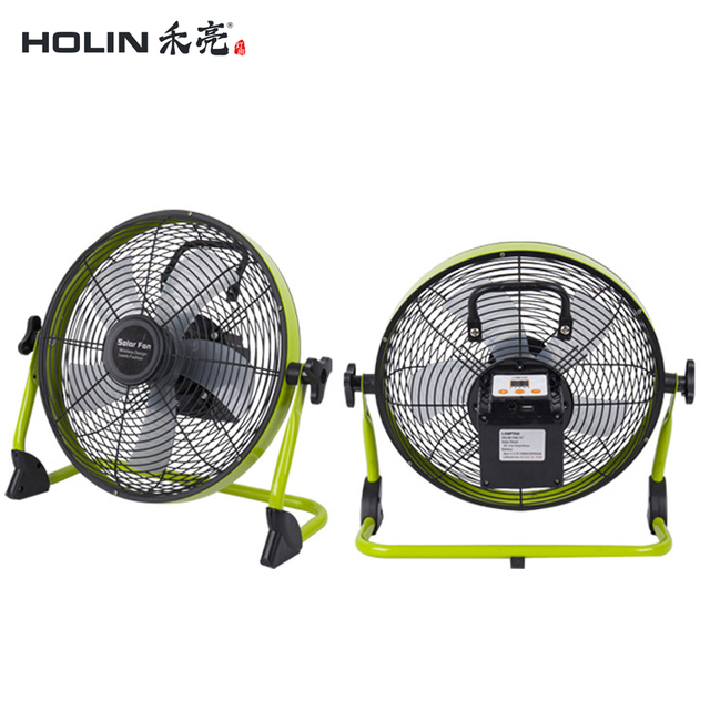 14 Inches Rechargeable Fan with Solar Panel 5 Leaf 12w Polycrystalline 6V Solar Electric Storage Fan Lie on the Ground Fan