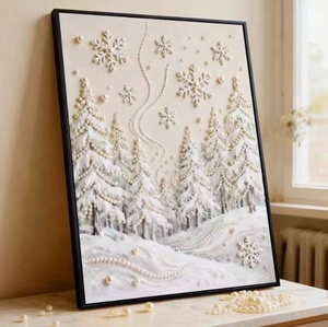 Kit de peinture 5D en diamants dorés XIXI DIY en acrylique, peint à la main, sur le thème des animaux, pour la décoration de la maison, encadré - Product Image 2