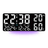 Reloj de Pared Digital Eléctrico Huayang con Temperatura y Fecha, Reloj Despertador Moderno con Pantalla Grande para Sala de Estar y Personas Mayores