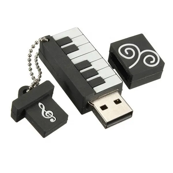 الكرتون usb 2.0 حملة القلم الموسيقية البيانو الغيتار الكمان 4GB محرك فلاش USB