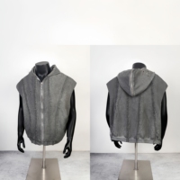 THUG CLUB Sweat à capuche épais délavé à l'acide et vieilli, style Techwear, coupe courte, effet soleil délavé, entièrement zippé, pour homme