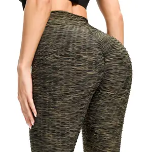 Calça de ioga com cintura alta para mulheres, calça esportiva de ioga com logotipo personalizado, calça de ioga para levantar o bumbum, estilo verão, malha de malha