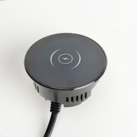 Cargador Inalámbrico Rápido de 15W, Plataforma de Carga Oculta Integrada en Escritorio para Muebles de Oficina y Mesita de Noche