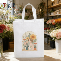 Sac fourre-tout non tissé A4 Topjlh pour sublimation, 33*26*10cm, blanc, personnalisable, sac de shopping imprimable pour cadeau promotionnel, vente en gros