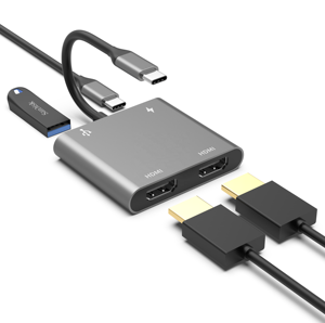 4 in 1 <span class=keywords><strong>USB</strong></span> cハブデュアルHD PD 100W <span class=keywords><strong>USB</strong></span> <span class=keywords><strong>3.0</strong></span>タイプcデータラップトップスプリッターアダプタドッキングステーションMacbook Pro <span class=keywords><strong>USB</strong></span> HUB用 - Product Image 5