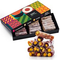 Boîte à tiroir de luxe pour chocolats de Noël, emballage personnalisé avec logo doré en relief, assortiment de friandises de Dubaï, baklava, délices turcs, boîte à fenêtre