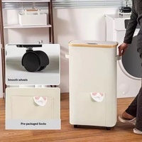 Panier à linge pliable en cèdre avec roulettes, couvercle étroit, pliable, pour rangement de vêtements, vente en gros, OEM