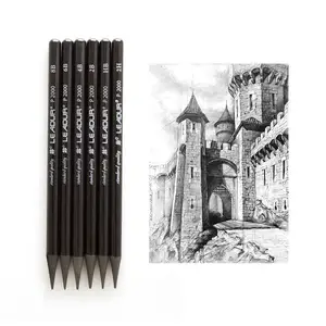 6 Degrees Woodless Graphite Pencil Set Soft Pencil No Wood Artist Sketching Drawing Shading Pencil Set
