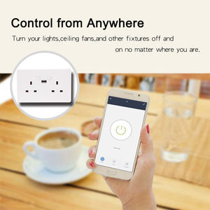 Prise murale intelligente double Tuya APP, double commande, norme britannique, Wi-Fi sans fil, fonctionne avec Alexa et Google Home - Product Image 3