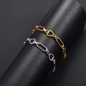Pulseras y Tobilleras de Acero Inoxidable Chapado en Oro para Mujer y Hombre, Cadena de Eslabones para Mano y Pie, Accesorios de Joyería Metálica - Product Image 5