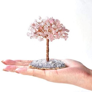 Albero di cristallo naturale ametista quarzo rosa acquamarina giada fortunato albero agata foglio di pietra minerale albero - Product Image 2