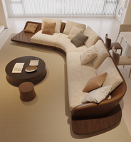 Ensemble de Canapés, Fauteuils Trône et Ottomans sur Mesure, de Luxe, Qualité Commerciale pour Hall d'Hôtel, en Cuir Véritable Moderne pour Appartement et Salon