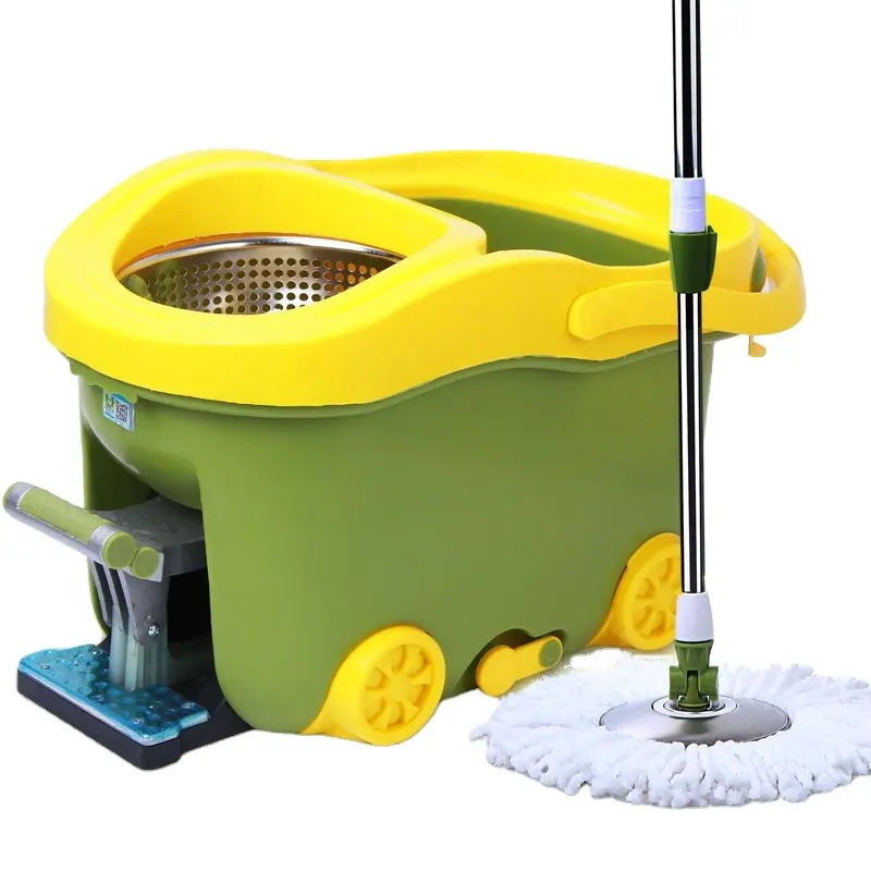 Bekahos 360 Magic Spin Pole Mop Floor Cleaning Mop Met Mop Emmer En Voetpedaal, Snelle Uitdroging