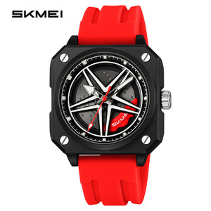 Skmei Men's Quartz Watch Analog 30M Waterproof Silicone Strap Hollow Out Rotating Dial Design Student Watch - Product Image 5