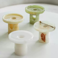 Diffuseur d'huiles essentielles et chauffe-bougie à LED en marbre onyx naturel poli, design moderne, pour décoration intérieure et aromathérapie, vente en gros