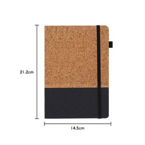 New Products Ideas Business 2026 Custom Logo A5 Business Notebook Combined Cork PU Leather Color Block Meeting Diary <b>Pen</b> Holder - Product Image 4
