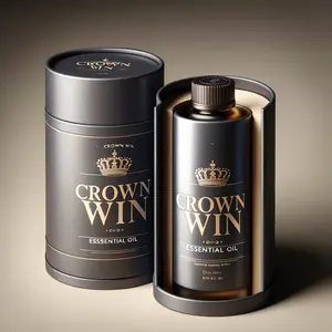 Emballage de bouteille d'échantillon d'huile essentielle de parfum rond en carton d'estampage d'argent chaud haut de gamme et boîte de tube en papier