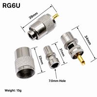 RF Koaksiyel Konnektör UHF PL259 Erkek Fiş Lehimli Elektrik Konnektörü LMR300 5D-FB RG6 RG6U Koaksiyel Kablo için