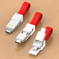 Vente en gros de porte-clés à aimant fort 3 en 1 Câble de chargeur USB pour appareils mobiles Android Micro USB, IOS,Type C