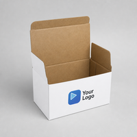 Boîte pliante en carton ondulé blanc personnalisée, impression CMYK, boîte d'emballage à rabat pour l'électronique, produits de détail de petite taille