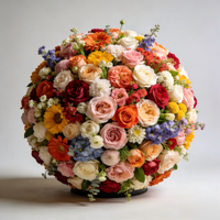 Corona de Flores Artificiales Grande, Centro de Mesa Floral Personalizable para Ceremonias de Boda, Fiestas y Decoración de Eventos