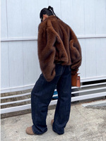 Manteau d'hiver rétro vintage pour femme avec col mandarin en fausse fourrure, châle décontracté, vêtement d'extérieur respirant en toile, élégant et raffiné