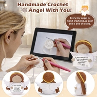 Porte-clés en crochet amigurumi en tissu de coton durable, écologique, doux, mignon et amusant, jouet en peluche Jésus, produits chrétiens pour le soulagement du stress