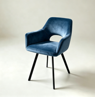 Fauteuil en velours gris beige pour salon, chaise d'appoint confortable, chaise de salle à manger moderne avec coussin et pieds en métal