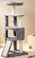 Arbre à chat écologique avec poteaux en papier, jouets et accessoires pour chats, emballé en carton, édition de Noël pour le jeu et le repos des chats