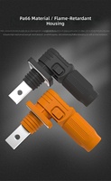 Connecteur haute intensité 200A 120V monophasé pour stockage d'énergie, boîtier en nylon PA66 IP67, trous filetés, étanche, prise mâle/femelle