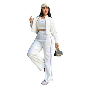DD0182 <b>Women's</b> Casual <b>Suit</b> Set Three <b>Piece</b> Wide Leg Pants Fashion Outfit For Daily Wear - Product Image 6