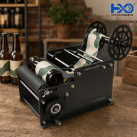Applicateur d'étiquettes de table fiable, machine d'étiquetage manuelle en acier inoxydable pour bouteilles rondes de vins, sauces, bocaux et canettes