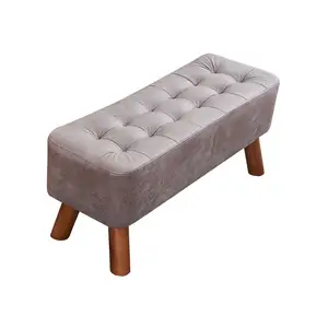 Nordic long stool change stool home bedroom living room hotel luxury velvet bench shoes