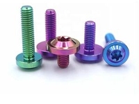 Écrous hexagonaux en titane DIN934 et écrous à bride DIN6923 TA2 TC4 M3-M12, anodisés bleu, or, arc-en-ciel, résistance à la traction de 890 MPa, 40 % plus légers