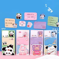 Vente directe d'usine Papeterie pour étudiants Fournitures de bureau Dessin animé mignon Multi taille Bloc-notes collant auto-adhésif Ensemble de notes autocollantes