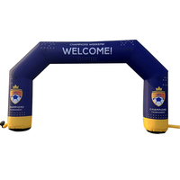 Arche de porte gonflable publicitaire personnalisée Arco Arcoiris gonflable avec éclairage LED pour la décoration de courses en plein air