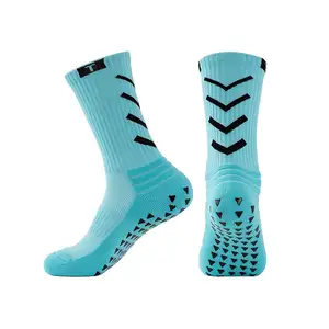 YUSEN personnalisé athlétique sport d'équipe antidérapant Grip longues chaussettes de Football antidérapant équipage respirant chaussettes de Football