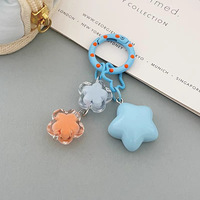 Mode cinq étoiles en plastique porte-clés cloches coloré dessin animé porte-clés accessoires acrylique porte-clés