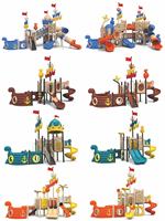 Aire de jeux commerciale pour enfants avec toboggan et maisonnette pour parcs d'attractions intérieurs et cafés pour enfants