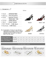 Chaussures à talons hauts 7317-H105 pour femmes, sandales de soirée à bout pointu et bride arrière, talons aiguilles, pour le bureau, avec nœud