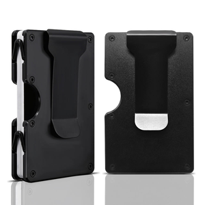 กระเป๋าสตางค์อะลูมิเนียมบางเฉียบ ป้องกัน RFID สำหรับผู้ชาย แบบมีบานพับ ใส่บัตรเครดิตได้ พร้อมที่หนีบเงิน - Product Image 1