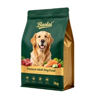 Sacs en plastique de qualité alimentaire pour l'emballage de la nourriture pour chiens, impression personnalisée, fond carré à 8 côtés, 1-5 kg