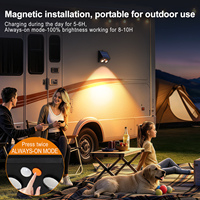 Lampe murale solaire magnétique extérieure IP54, étanche, à intensité variable, à commande tactile, pour porche, clôture, jardin, lampes murales décoratives LED