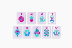 Tuiles de Mahjong américaines en acrylique monocouche de qualité supérieure, série Halo, ligne classique moderne de luxe, couleur lilas, pliables et écologiques - Product Image 2