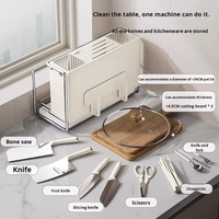 Porte-couteaux de cuisine multifonctionnel de haute qualité, imperméable et durable, avec bande magnétique en acier au carbone, blanc