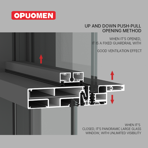 Ce RoHS đạt được phê duyệt cách nhiệt low-e đôi kính dọc trượt thông minh Điện nhôm nâng lên cửa sổ - Product Image 5