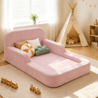 Lit pour tout-petit OEM ODM sans structure en bois, construction en mousse hautement élastique, tissu en velours côtelé, confortable, durable, pare-chocs de sécurité