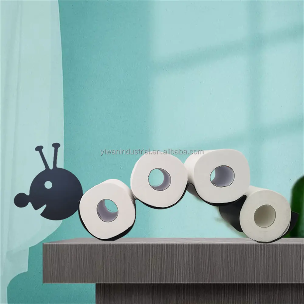New Design Unique Special Caterpillar inchworm Tissue Rack Free Standing Metal Spare Toilet Paper Rack Toilet Roll Holder
