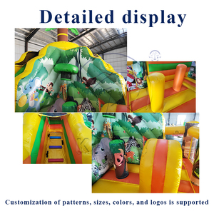 Casa de Brinco Inflable Jurásica Prehistórica con Tobogán de Dinosaurio T-Rex y Piscina de Chapoteo para Parques de Aventuras al Aire Libre - Product Image 5