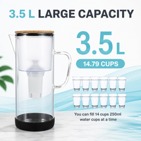 Teko Filter Kaca Ramah Lingkungan Pemurni Air dengan Layar Digital, Terdaftar NSF, Ketel Filter, Ionizer Dapur